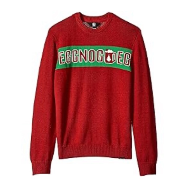 Volcom Kids Boy's Strange Eggnog Sweater. Color: Blood Red. Size MD (10-12). - Picture 1 of 6